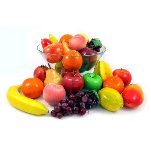Tamanhos, Medidas e Dimensões do produto 13 Frutas Artificiais Variadas de Isopor com Uvas - para Fruteiras e Enfeite de Cozinha