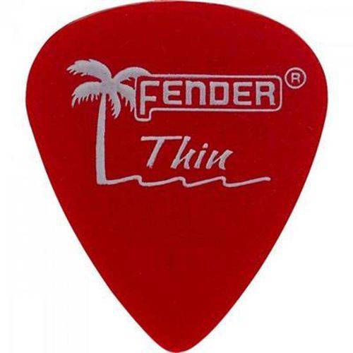 Tamanhos, Medidas e Dimensões do produto 13223 Palheta California Clear Fina Vermelha Fender