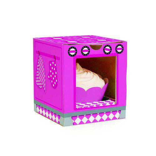 Tamanhos, Medidas e Dimensões do produto 10 Caixas Cupcake Fogãozinho Pink Decoração Festas