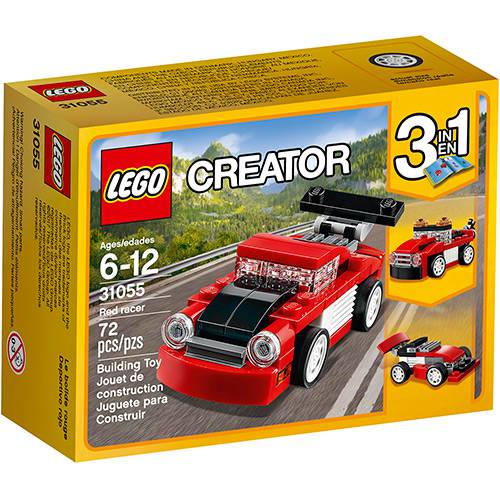 Tamanhos, Medidas e Dimensões do produto 31055 - LEGO Creator - Carro de Corrida Vermelho