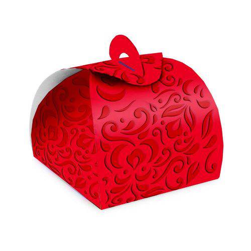 Tamanhos, Medidas e Dimensões do produto 24 Caixas Bem Casado Valise Relevo Vermelho Dec. Festas