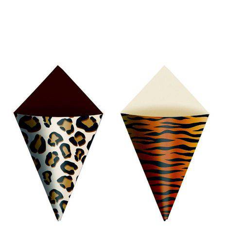 Tamanhos, Medidas e Dimensões do produto 24 Cones Médios Sortido Safari Decoração para Festas