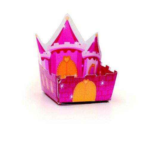 Tamanhos, Medidas e Dimensões do produto 24 Forminhas Doce Castelo Pink Decoração Festas