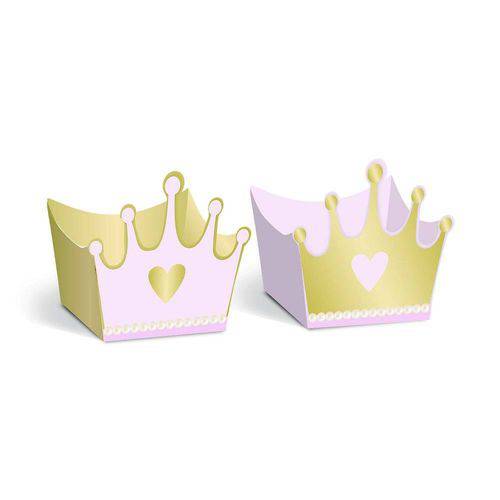 Tamanhos, Medidas e Dimensões do produto 24 Forminhas Doce Coroa Reinado da Princesa Dec. Festas