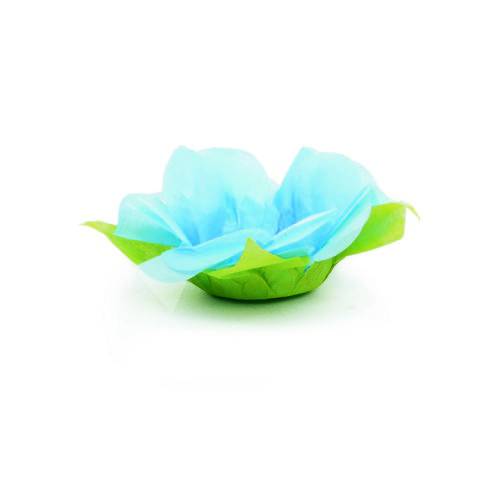 Tamanhos, Medidas e Dimensões do produto 40 Forminhas Doce Roses com Folhas Azul Decoração Festas