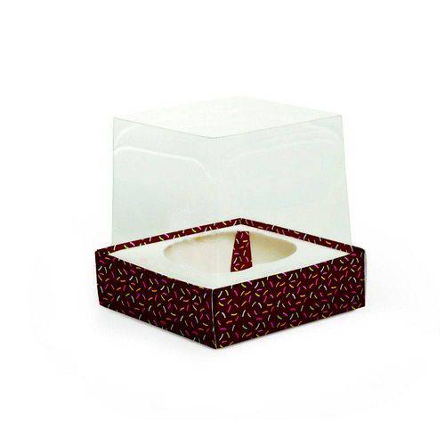 Tamanhos, Medidas e Dimensões do produto 6 Caixas Cupcake Mini com Visor Granulado Dec. Festas