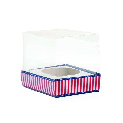Tamanhos, Medidas e Dimensões do produto 6 Caixas Cupcake Mini com Visor Navy Dec. Festas