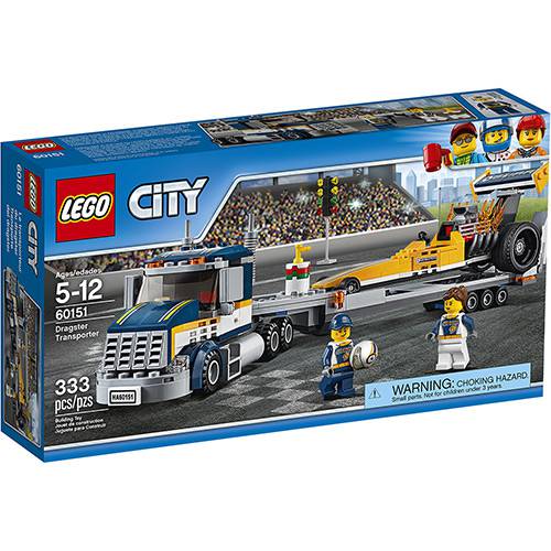 Tamanhos, Medidas e Dimensões do produto 60151 - LEGO City - Transportador de Dragster