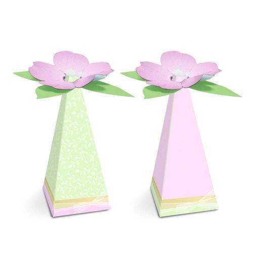 Tamanhos, Medidas e Dimensões do produto 8 Caixas Mini Cone com Aplique Flor Decoração Festas