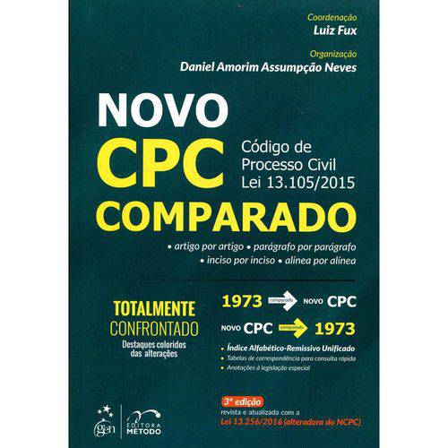 Tamanhos, Medidas e Dimensões do produto 9788530969325 Novo Cpc Comparado - Código de Processo Civil Lei 13.105/2015