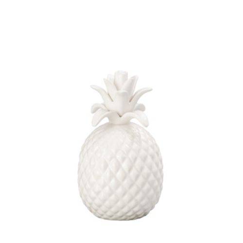 Tamanhos, Medidas e Dimensões do produto Abacaxi Decorativo de Cerâmica Branco 3385 - Lyor