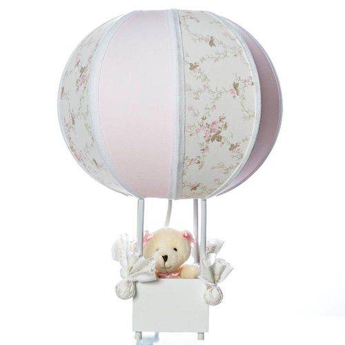 Tamanhos, Medidas e Dimensões do produto Abajur Balãozinho Ursa Rosa Quarto Bebê Infantil Menina