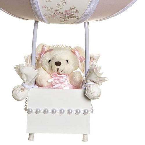 Tamanhos, Medidas e Dimensões do produto Abajur Balãozinho Ursinha com Pérolas Quarto Bebê Infantil Menina