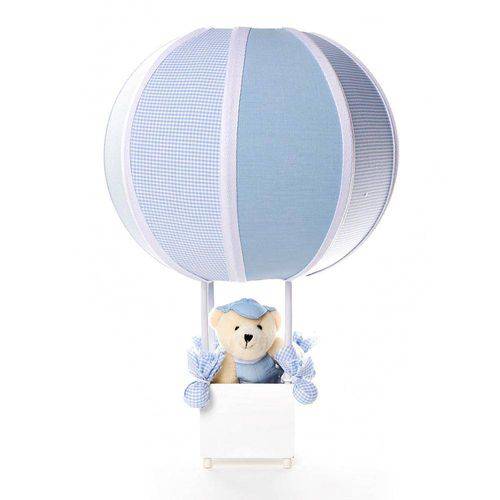 Tamanhos, Medidas e Dimensões do produto Abajur Balãozinho Urso Azul Quarto Bebê Infantil Menino