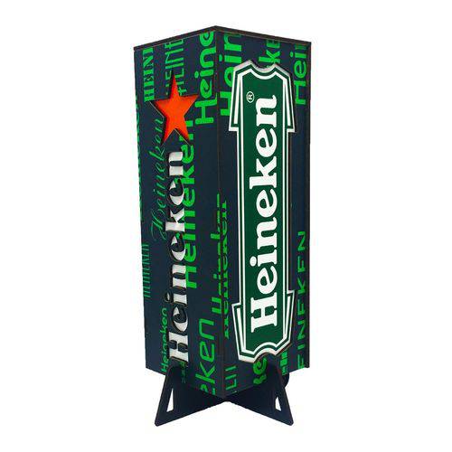 Tamanhos, Medidas e Dimensões do produto Abajur Luminária de Mesa Heineken 31cm Mdf Wonka Decor