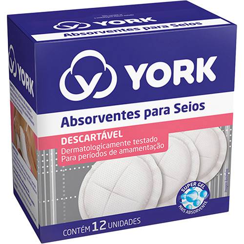 Tamanhos, Medidas e Dimensões do produto Absorvente Seios York - 12 Unidades