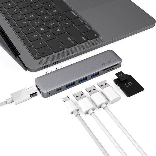 Tamanhos, Medidas e Dimensões do produto Adaptador Hub Macbook Pro USB Tipo C Hdmi 4k Thunderbolt 3 Dodocool