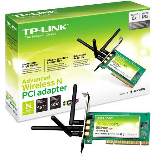 Tamanhos, Medidas e Dimensões do produto Adaptador Wireless PCI WN951N - TP-Link
