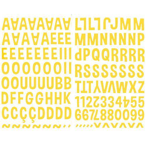 Tamanhos, Medidas e Dimensões do produto Adesivo Alfabeto Eva Maiúsculo Amarelo ADF1595 - Toke e Crie By Flavia Terzi