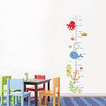 Tamanhos, Medidas e Dimensões do produto Adesivo de Parede Decorativo Infantil Stixx Reguinha Fundo do Mar Menino Colorido (38x140x1cm)