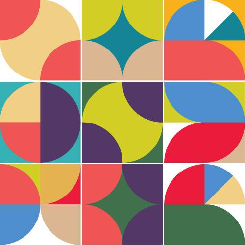 Tamanhos, Medidas e Dimensões do produto Adesivo de Parede Decorativo para Cozinha Stixx Azulejos Caleidoscópio Colorido (123x61cm)