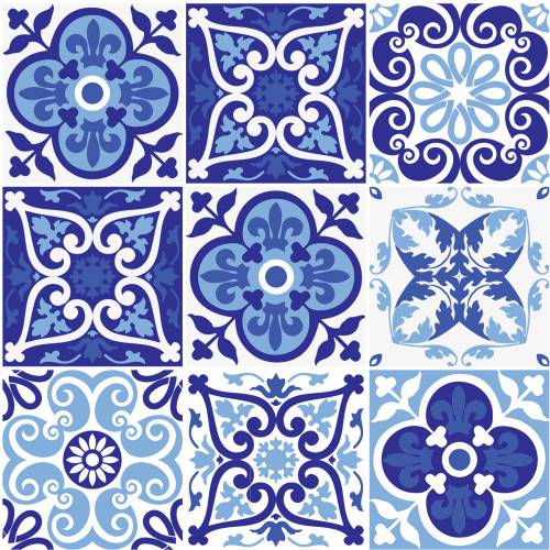 Tamanhos, Medidas e Dimensões do produto Adesivo de Parede Decorativo para Cozinha Stixx Azulejos Lisboa Colorido (123x61cm)