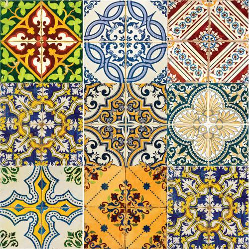 Tamanhos, Medidas e Dimensões do produto Adesivo de Parede Decorativo para Cozinha Stixx Azulejos Vintage Colorido (123x61cm)