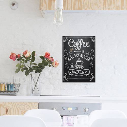 Tamanhos, Medidas e Dimensões do produto Adesivo de Parede Decorativo para Cozinha Stixx Coffee Preto e Branco (42x29,7x42cm