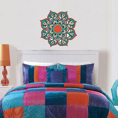 Tamanhos, Medidas e Dimensões do produto Adesivo de Parede Decorativo Stixx Mandala Aurora Colorido (60x60cm)