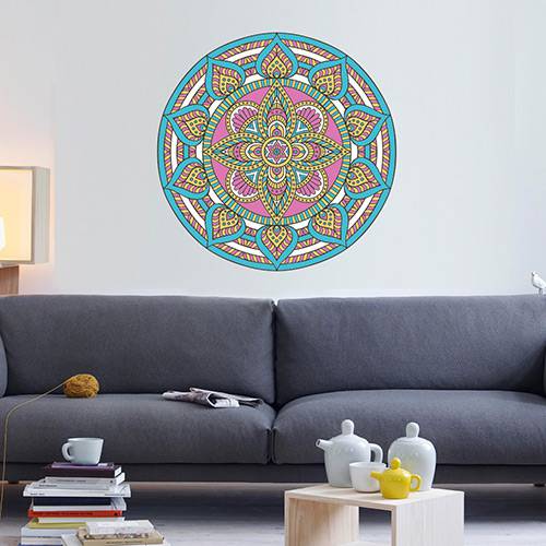 Tamanhos, Medidas e Dimensões do produto Adesivo de Parede Decorativo Stixx Mandala Chic Colorido (60x60cm)