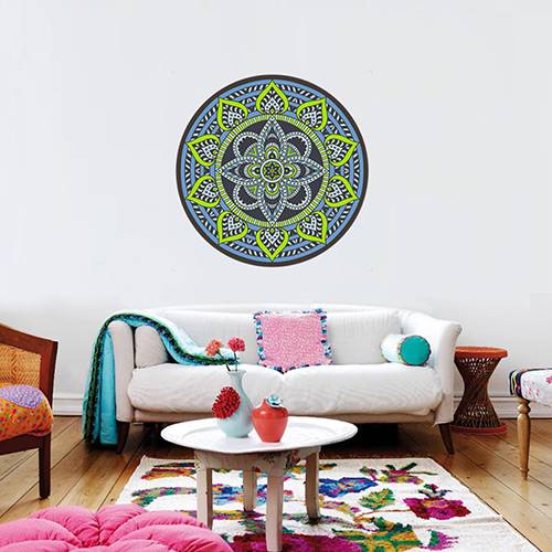 Tamanhos, Medidas e Dimensões do produto Adesivo de Parede Decorativo Stixx Mandala Gypsy Colorido (60x60cm)
