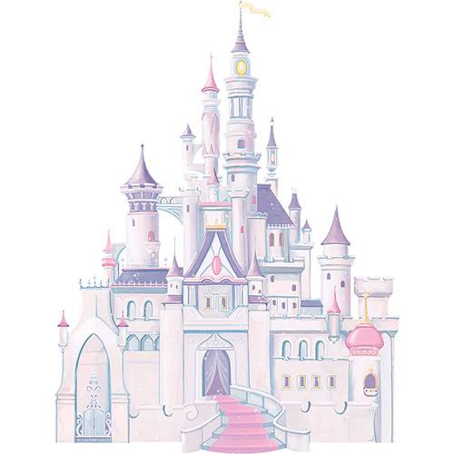 Tamanhos, Medidas e Dimensões do produto Adesivo de Parede Disney Princesas Princess Castle Roommates Lilás/Rosa (101,6x45,7cm)