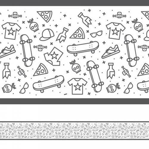 Tamanhos, Medidas e Dimensões do produto Adesivo de Parede Faixa Decorativa Infantil Skate 10m X 10cm