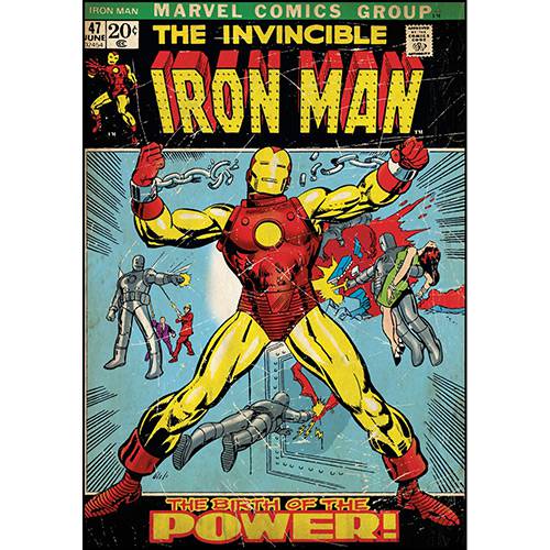 Tamanhos, Medidas e Dimensões do produto Adesivo de Parede Iron Man Comic Cover Giant Wall Decal Roommates Colorido (46x12,8x2,8cm)