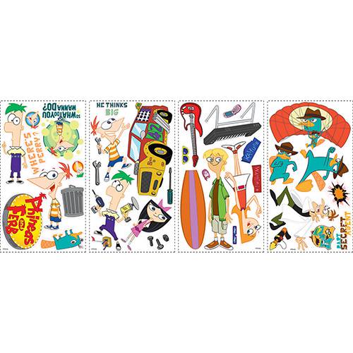 Tamanhos, Medidas e Dimensões do produto Adesivo de Parede Phineas & Ferb Roommates Colorido (25,4x45,7cm)