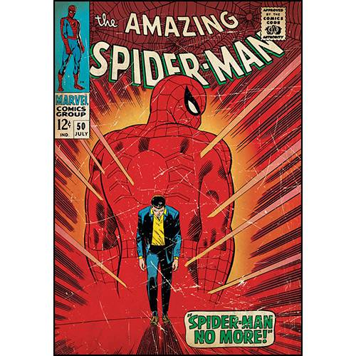 Tamanhos, Medidas e Dimensões do produto Adesivo de Parede Spider-Man Walking Away Comic Cover Giant Wall Decal Roommates Vermelho/Azul (46x12,8x2,8cm)