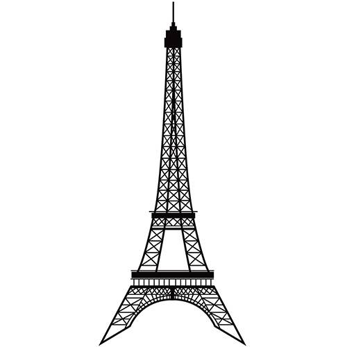 Tamanhos, Medidas e Dimensões do produto Adesivo de Parede Torre Eiffel Stixx Adesivos Criativos Preto (81,5 X190 Cm)
