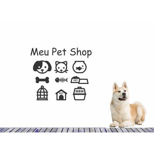 Tamanhos, Medidas e Dimensões do produto Adesivo de Parede/vitrine Pet Shop Decora Animal Dog Cat