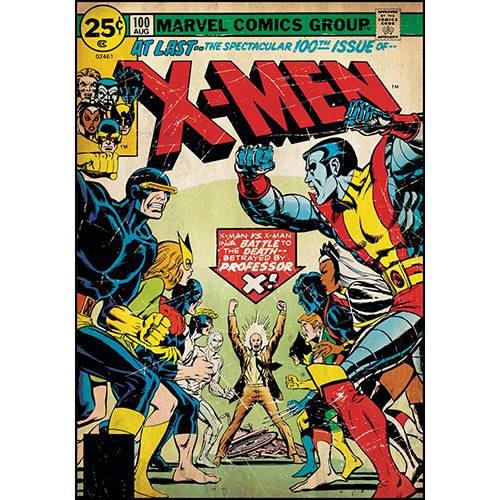Tamanhos, Medidas e Dimensões do produto Adesivo de Parede X-Men Issue #100 Comic Cover Giant Wall Decal Roommates Colorido (46x12,8x2,8cm)