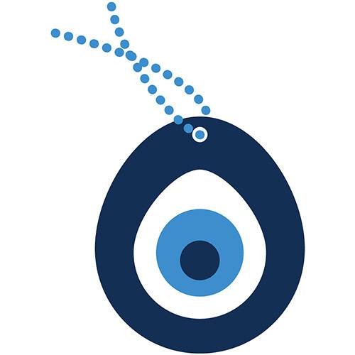 Tamanhos, Medidas e Dimensões do produto Adesivo de Parede Zen Olho Grego Stixx Adesivos Criativos Azul Escuro/Azul Claro/Branco (52x72cm)