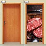 Tamanhos, Medidas e Dimensões do produto Adesivo Decorativo de Porta - Carne - Comida - X828cnpt