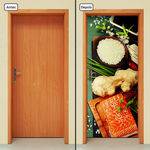 Tamanhos, Medidas e Dimensões do produto Adesivo Decorativo de Porta - Comida Japonesa - X848cnpt