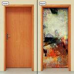 Tamanhos, Medidas e Dimensões do produto Adesivo Decorativo de Porta - Pintura - Abstrato - X036cnpt
