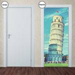 Tamanhos, Medidas e Dimensões do produto Adesivo Decorativo de Porta - Torre de Pisa - X271pt