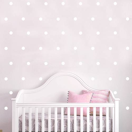 Tamanhos, Medidas e Dimensões do produto Adesivo Decorativo Infantil Stixx Confeti Branco com 108 Unidades (5cm de Diâmetro)
