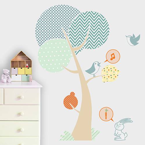 Tamanhos, Medidas e Dimensões do produto Adesivo Decorativo Infantil Stixx de Árvore Bosque Menino Colorido (136x176cm)