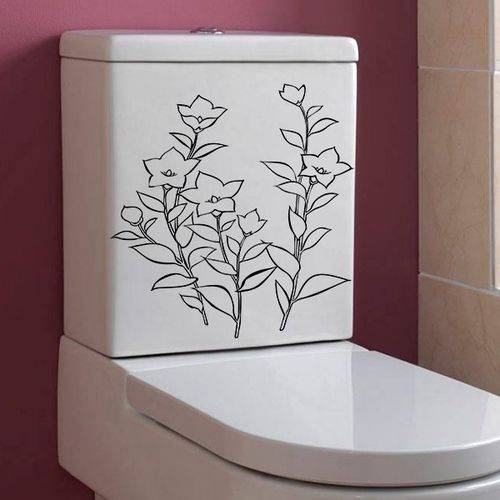 Tamanhos, Medidas e Dimensões do produto Adesivo Decorativo para Banheiro Floral Encanto