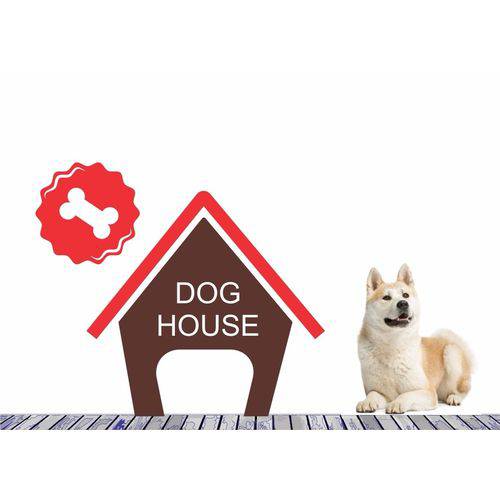 Tamanhos, Medidas e Dimensões do produto Adesivo Decorativo Pet Casinha Cachorro Animal Estimação
