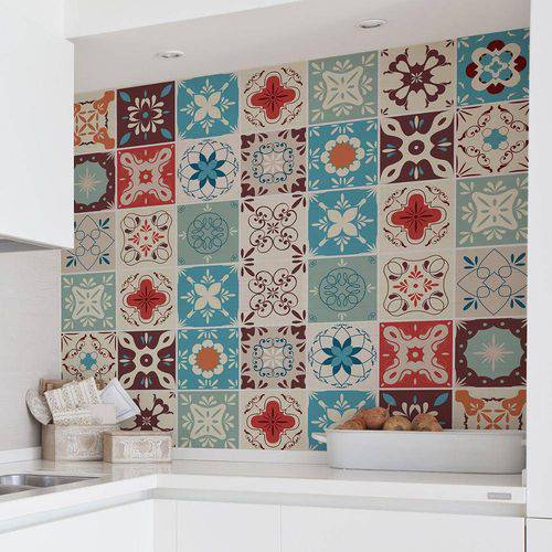 Tamanhos, Medidas e Dimensões do produto Adesivo para Azulejo Cozinha 15x15cm Lavável Lourdes