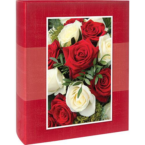 Tamanhos, Medidas e Dimensões do produto Álbum Floral Folhas Coladas 60 Fotos 10x15cm Vermelho - Ical